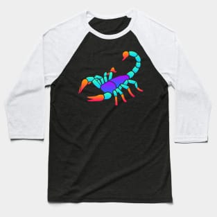 Trippy Psychedelic Rave Scorpion Baseball T-Shirt